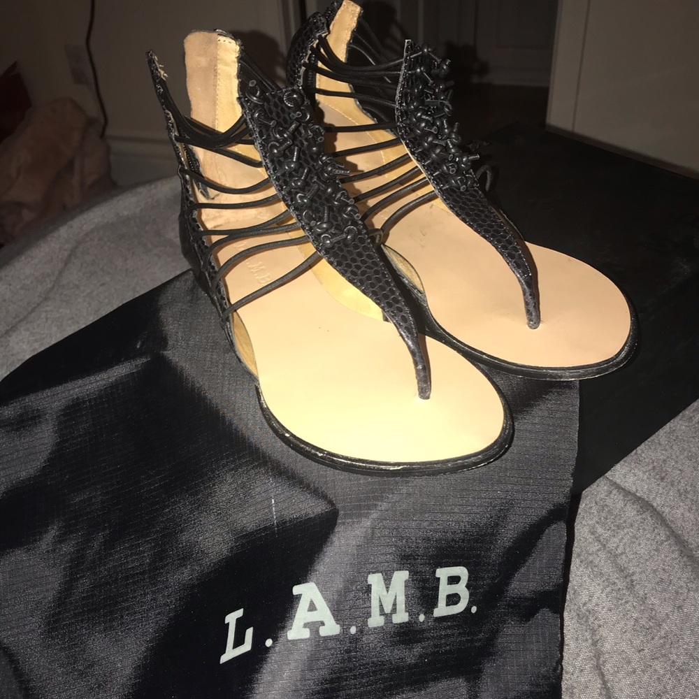 L.A.M.B. Black Sandals